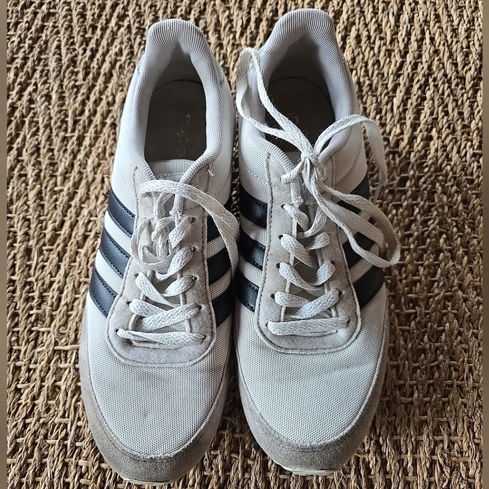 Adidas Classic White and Black Trainers